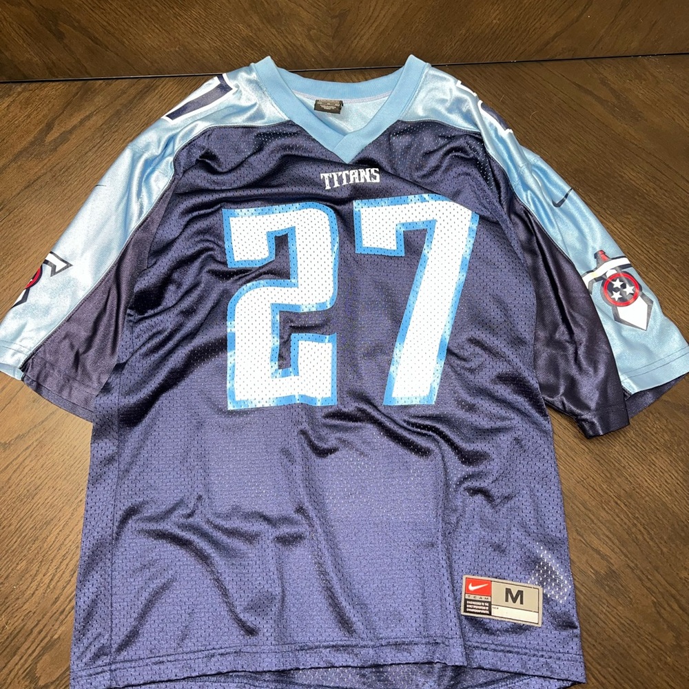 Nike Eddie George Navy Blue Titans Jersey